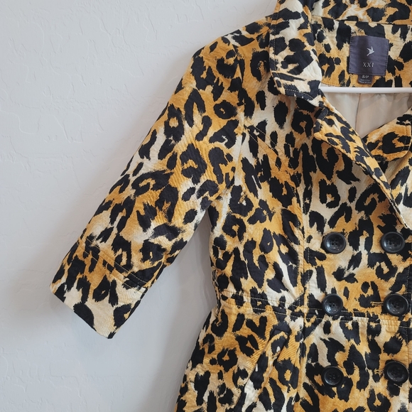 💕 Forever 21 Animal Print Blazer Jacket Women's Size XS - Picture 9 of 15